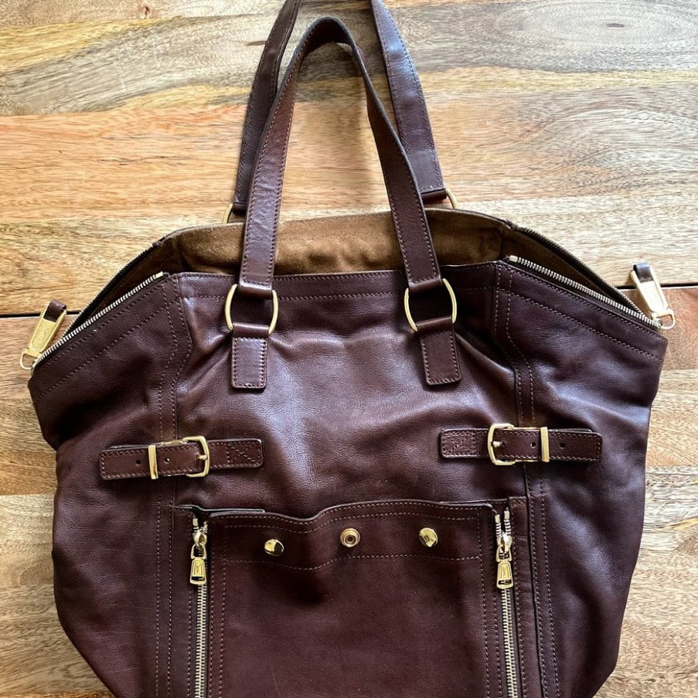 Yves Saint Lauren Downtown Tote, Chocolate Brown